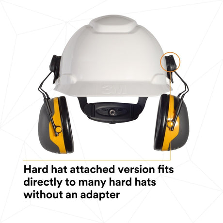 3M X2P3E PELTOR Cap Style Hard Hat Attached Earmuffs, NRR 24 dB (7100314991) - 6