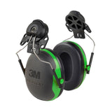 3M X1P3E PELTOR Helmet Attached Earmuffs, NRR 21 dB, Cap Style Hard Hat Compatible, Black/Green (7100315030) (1 Pair)  - (10 Pack) - 2