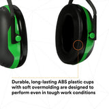 3M X1A PELTOR Over-the-Head Earmuffs, X Series, Green, One Size Fits Most (27287-case) (7100315111) (Case of 10)  - (10Pack) - 5