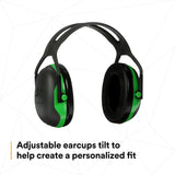 3M X1A PELTOR Over-the-Head Earmuffs, X Series, Green, One Size Fits Most (27287-case) (7100315111) (Case of 10)  - (10Pack) - 6