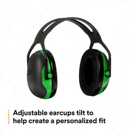3M X1A PELTOR Over-the-Head Earmuffs, X Series, Green, One Size Fits Most (27287-case) (7100315111) (Case of 10)  - (10Pack) - 6