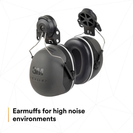 3M X5P3E PELTOR Hard Hat Attached Earmuffs, NRR 31 dB, Black (7100315223) - 2