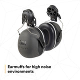 3M 7100315223 PELTOR X5P3E Hard Hat Attached Earmuffs NRR 31 dB Black (1 Pack)  - (10Pack) - 2