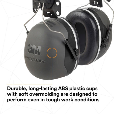 3M X5P3E PELTOR Hard Hat Attached Earmuffs, NRR 31 dB, Black (7100315223) - 3