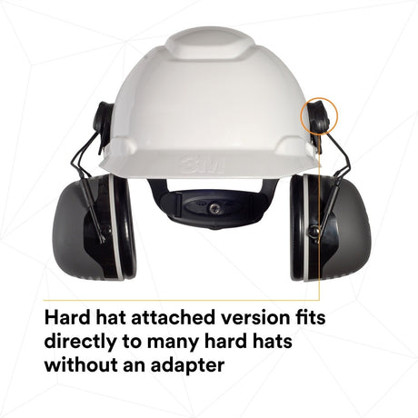 3M X5P3E PELTOR Hard Hat Attached Earmuffs, NRR 31 dB, Black (7100315223) - 5