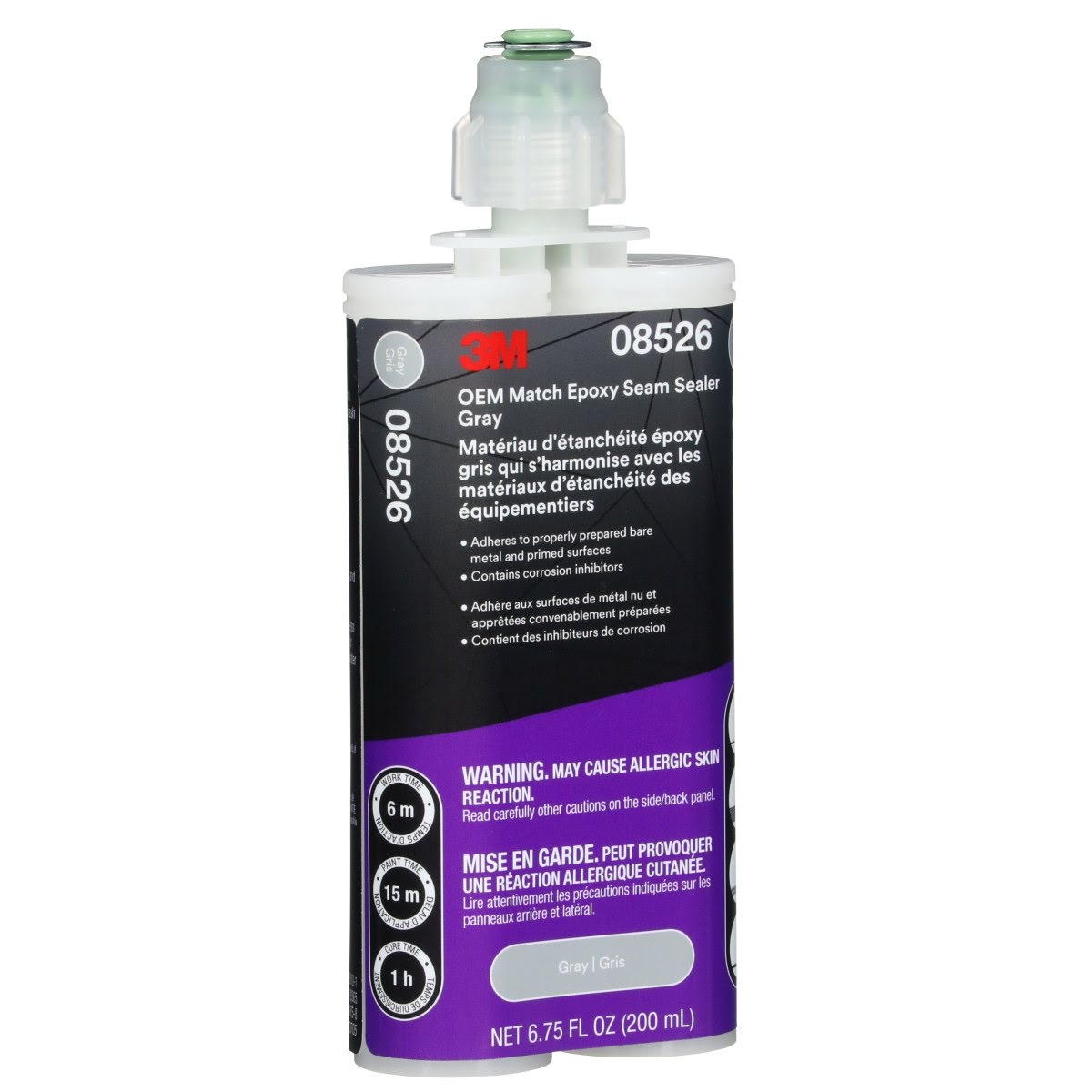 3M OEM Match Epoxy Seam Sealer, Gray, 200 ml Cartridge (08526) (7100319365)  - (6Pack) - 3