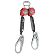 3M 3100512 PROTECTA Twin-Leg Self-Retracting Lifeline with Carabiner, Web, Steel Rebar Hook, Red, 6 ft (7100319944)
