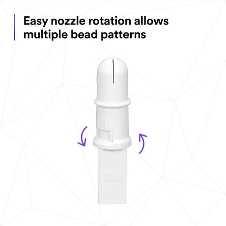 3M 33994 OEM Match Ripple Tip, 1K, Threaded Sealer Nozzle Tip, White (7100321283) (50 Pack) - 7