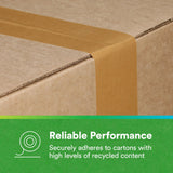 3M 570 Scotch Performance Paper Box Sealing Tape, Brown, 1-29/32 in x 547 yd, 3 in Core, Hot Melt Synthetic Rubber Adhesive, Kraft Paper, Recycle-Compatible (7100333333) - 3