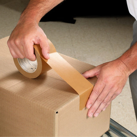 3M 570 Scotch Performance Paper Box Sealing Tape, Brown, 1-29/32 in x 547 yd, 3 in Core, Hot Melt Synthetic Rubber Adhesive, Kraft Paper, Recycle-Compatible (7100333333) - 5