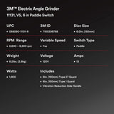 3M 11131 Electric Angle Grinder, VS, 6 in Paddle Switch, 120V (7100336788) - 4