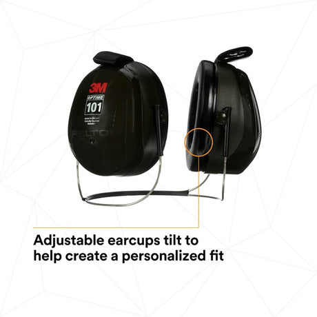 3M H7B PELTOR Optime 101 Behind-the-Head Earmuffs, 26 dB NRR (7000002329) - 2