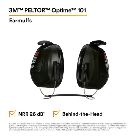 3M H7B PELTOR Optime 101 Behind-the-Head Earmuffs, 26 dB NRR (7000002329) - 5