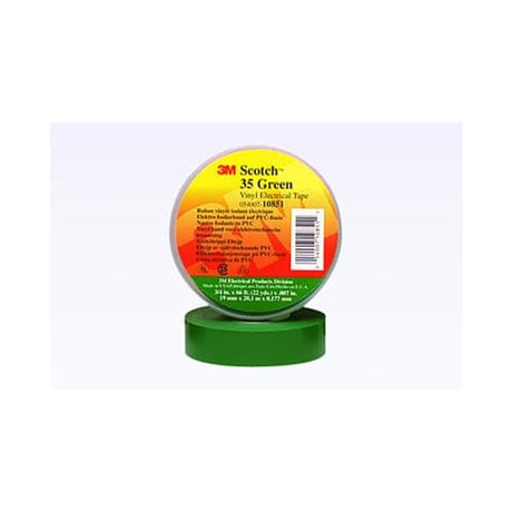 3M 35-3/4X66FT-GN Scotch Vinyl Color Coding Electrical Tape 35, Green, 3/4 in x 66 ft, 7 mil, Flame Retardant (7000006098)